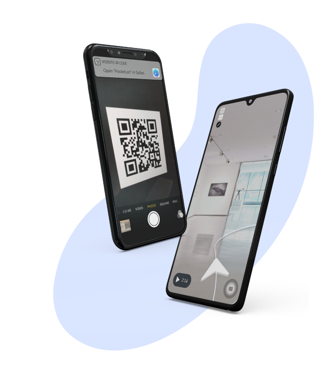 qr code scanning in pocket.art for digital guide in a museum